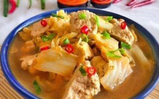 家常炖豆渣，小白菜清爽美味（一道营养又美味的素菜汤）