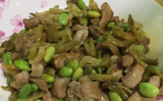 肉丝炒毛豆，美味又健康（一道简单易做的家常菜）