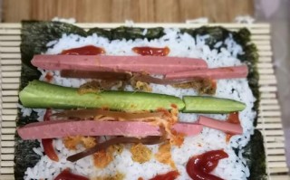 自制咸菜火腿寿司团（简单易学的日本美食/咸菜和火腿的完美搭配）
